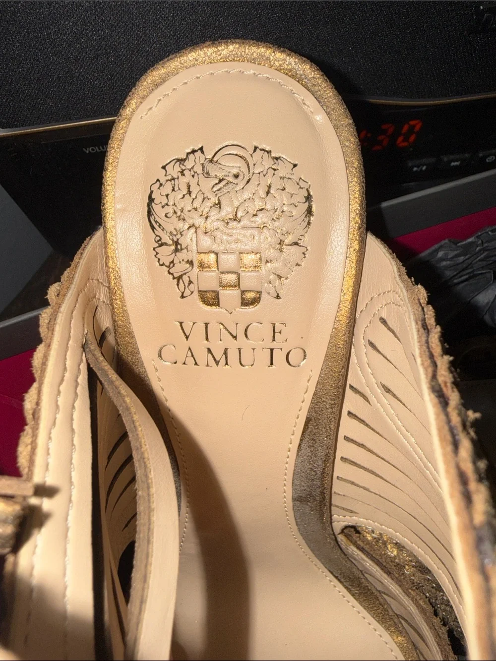 Vince Camuto Metallic Bronze Lace-Up High Heel Sandals